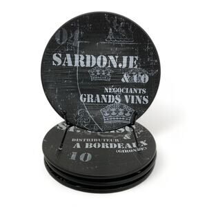 Williams Sonoma Vineyard Slate Appetizer Plates Wine Theme 6.75" Retired 4 PC